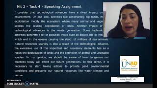 - Unit 2 - Task 4 - Speaking Assignment