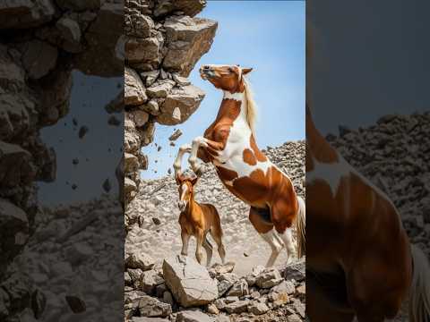 Brave Baby Foal Digs Through Dirt to Save Her Trapped Mother – A Heartwarming Rescue in Montana!