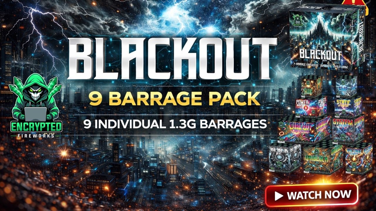 BLACKOUT ⚫🎆 9 Barrage Pack 1.3G | Encrypted Fireworks