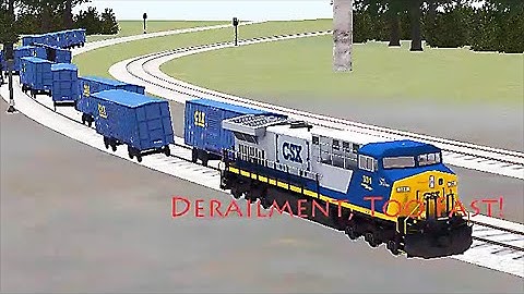 Train Sim - Airport Using GE AC4400CW Got Derailment at Bridge Because Too Fast