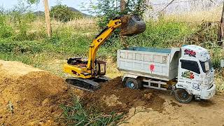 Amazing FUSO RC Stuck Construction And Dozer Komatsu D65PX MAN Excavator Nissan Hino Isuzu Ep10