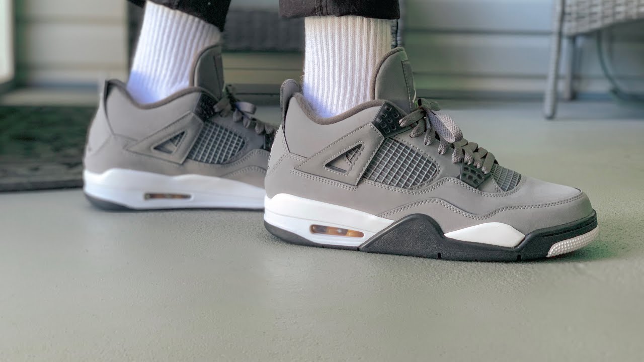 air jordan 4 cool grey on feet