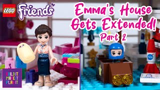 Lego Emma's House Gets Extended! Part 2 - Bedrooms! Lego House Build, Renovation & DIY Craft