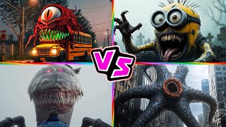 School Bus Monster 🆚 Minion Zombie 🆚 Infected Sky 🆚 HUNGRY STAR 🎶 Tiles Hop EDM Rush screenshot 1
