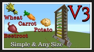 Minecraft Tutorial : V3 Wheat, Potato, Carrot, Beetroot, Farm