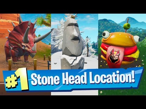 Video: Locațiile Fortnite Durrr Burger Head, Dinozaur și Stone Head Statue Explicate