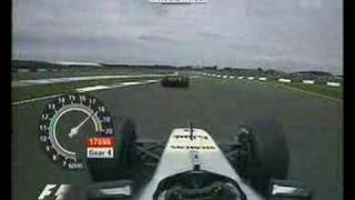 Celebrity Kimi Raikkonen chasing Michael Schumacher Silverstone 2004 race onboard Wealth