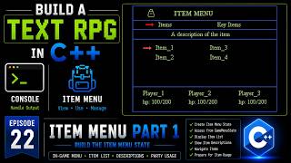 Build a Text RPG in C++ | Episode 22 - Item Menu (Part 1)