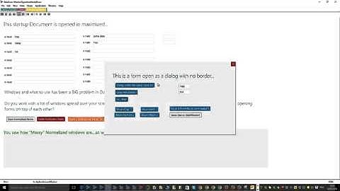 DataEase 8.5 Window types and Modal form