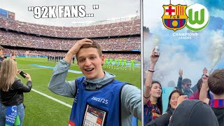 BARCELONA FANS TAKE OVER WOMENS MATCH vs WOLFSBURG!