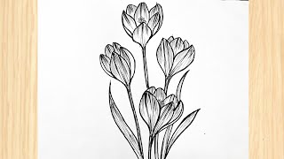 How To Draw Flowers Easy Flower Drawing Tutorial For Beginners