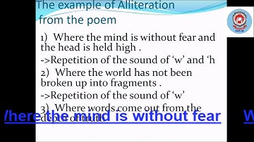 FIGURES OF SPEECH in the poem,  Where the mind is without fear,