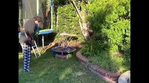 Thumbnail of Steve Lukather payback to the neighbor who woke him with leaf blower