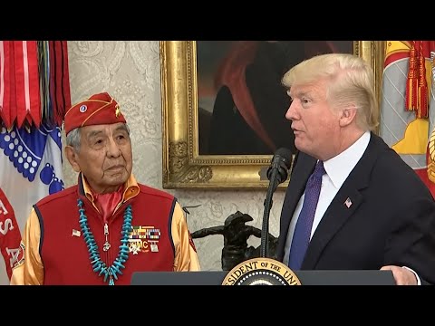 Trump makes Pocahontas 'joke' at ceremony honouring Navajo veterans