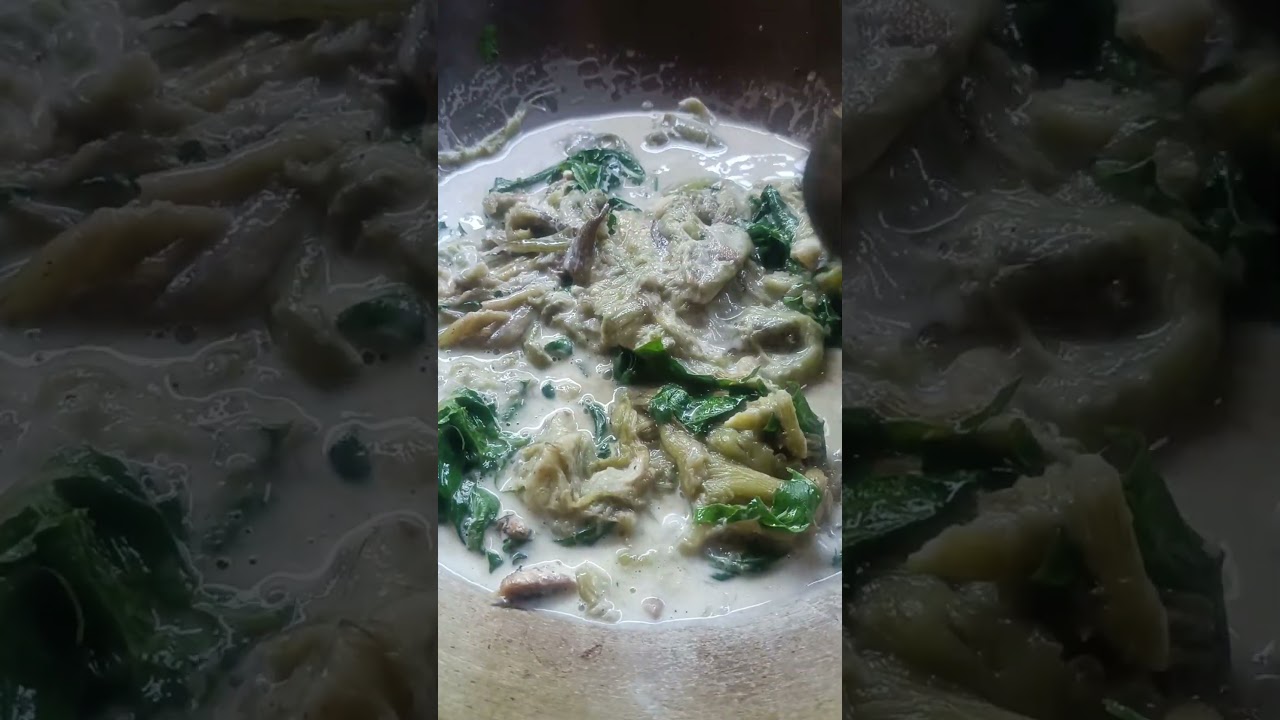 TARO LEAVES IN COCONUT MILK #filipinodish #cooking #laing #gintaanggabi #shortvideo #shorts #food