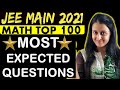 Top 100 Most Expected Questions | Part-1 | JEE Main Maths | JEE Main 2021 | Neha Agrawal