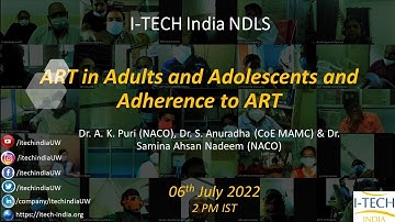 I-TECH India NDLS | ART in Adults and Adolescents and Adherence to ART | 06-07-2022