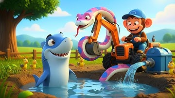 🐒🦈Funny Monkey Saves His Friends from a Giant Python 🐍