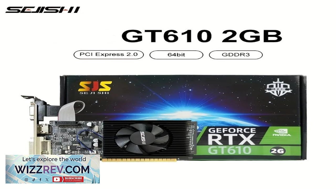 SEJISHI Video Card GeForce GT610 Display Vga Cards 2GB DDR3 64Bit Graphics