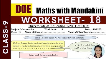 DOE Class-9 Maths Worksheet-18