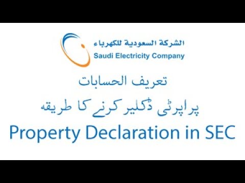 Property Declaration in Saudi Electricity Online for Managing Services - 2021