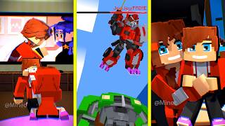 Help Mikey Girl STAY ALIVE in Minecraft Transformers Battle | Minecraft Mix