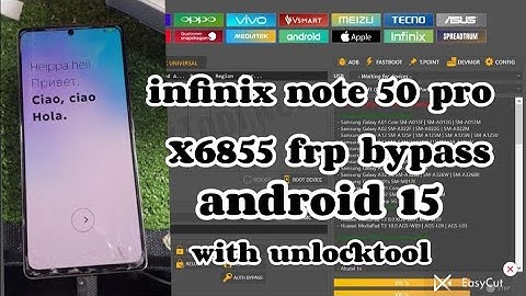 Infinix note 50 pro X6855 frp bypass with unlocktool android 15