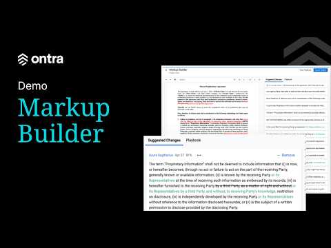 How AI Surfaces Precedent and Automates Contract Markups | Ontra Contract Automation Markup Builder