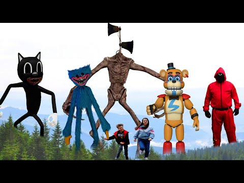 Siren Head Huggy Libra FNAF Freddy vs Cartoon Cat Siren Head & Cartoon Cat