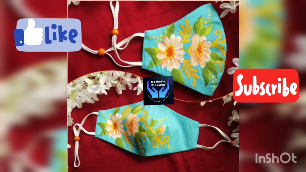 Hand painted new mask design  🌷🌹🌷