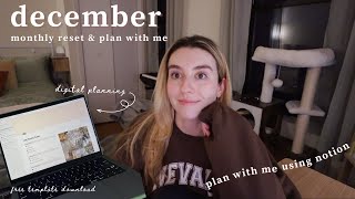 december monthly reset & plan with me 2023 | setting goals, monthly reflection & youtube analytics