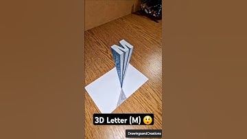 How To Draw a 3D Letter (M)  Real Illusion 😱😱 #shorts