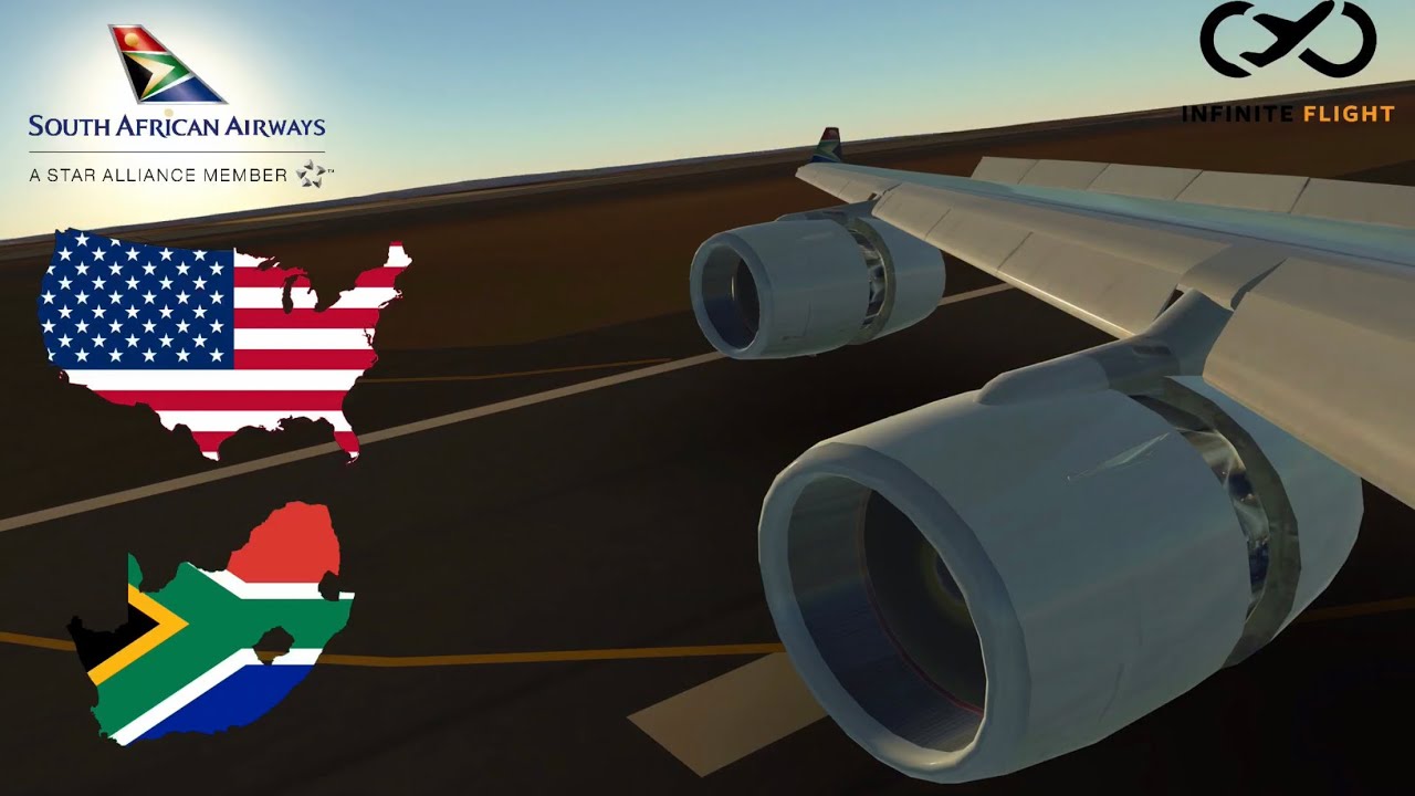 Infinite Flight New York (JFK) to Johannesburg (JNB) South African