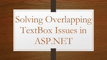 Solving Overlapping TextBox Issues in ASP.NET