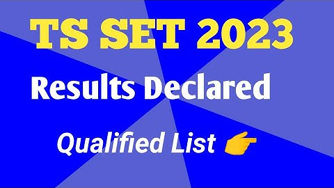 TS SET Results ll set results 2022