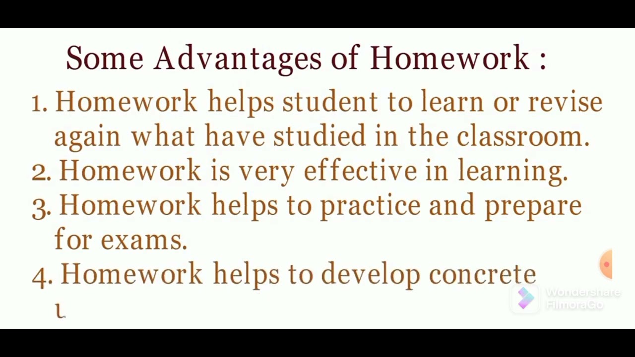 advantage and disadvantage of homework