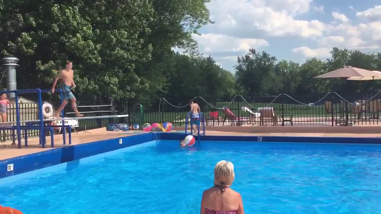 INSANE KID FLIPS AND CATCHES THE BALL OFF OF A DIVING BOARD - YouTube
