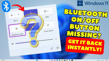 Bluetooth On Off Button Is Missing In Windows 11 | Bluetooth Not Working PC and Laptop Windows 11