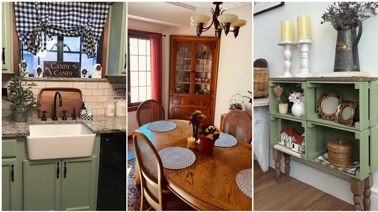 Vintage chic Farmhouse Decor Inspiration. Farmhouse style home decorating ideas. 