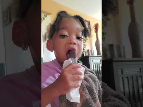 Kay eating popsicle