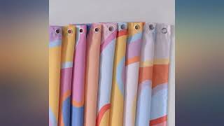 YoKii Vintage Abstract Art Fabric Shower Curtain Pastel Rainbow Colorful Groovy review