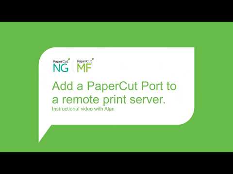 How to add a PaperCut Port to a remote print server