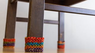 【ジグザグ編み】椅子の足カバーを編んでみた