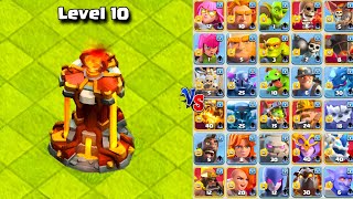 New Inferno Tower Level 10 attack Every Troops! - Clash of Clans