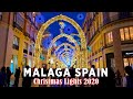 Malaga Christmas Lights 2020 - Spain Evening Walking Tour [4K Ultra HD]