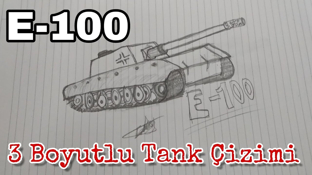 Танк е100 рисовать