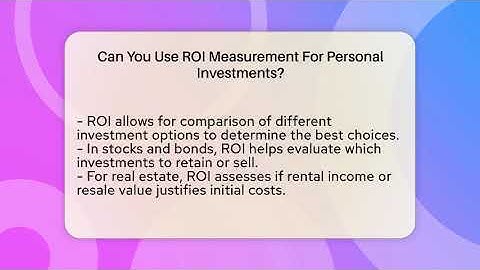 Can You Use ROI Measurement For Personal Investments? - Everyday-Networking