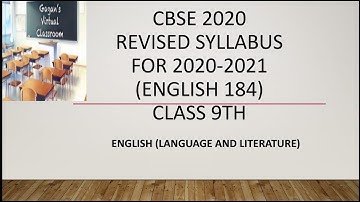 CBSE Revised Syllabus for 2020-21|English Class 9th|Deleted Topics|Pattern for Question paper