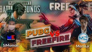 YOUTUBER FREE FIRE VS PUBG MOBILE SALING BACOT - Moz1La & MINANG KOCAK