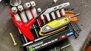 PITTSBURGH SAE & Metric T-Handle Ball End Hex Key Set, 18 Piece #63167